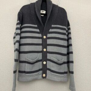 Gant by Michael Bastian Blue Nautical Stripe Shawl Collar Cardigan Sweater Large